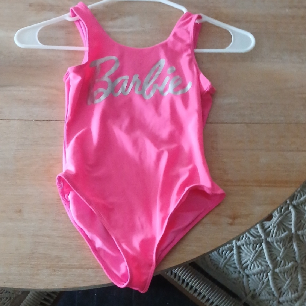 Barbie Hot Pink One-Piece Swimsuit with Silver Logo